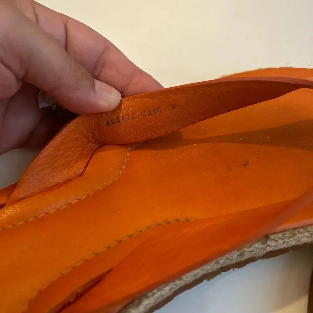 . Ermenegildo Zegna mens orange sandals sz 9